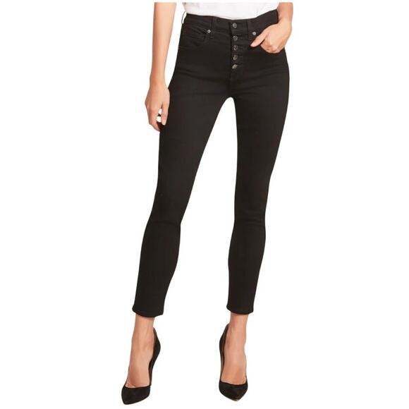 Veronica Beard Debbie Ankle Crop Skinny Jeans Raven Black Women 30